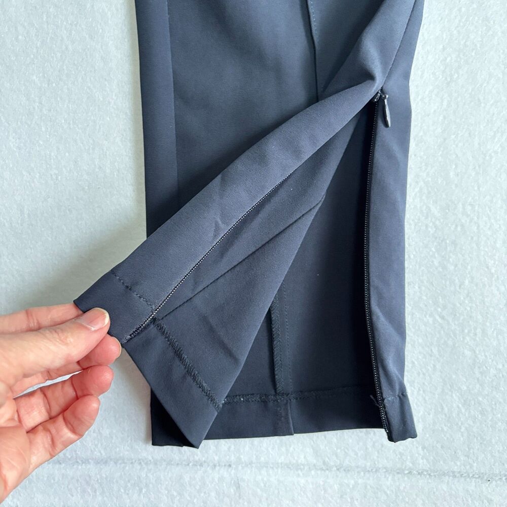 Cinq à Sept Norah Split-cuff Crepe Pants Women's 4 Navy Blue Cargo High Rise - Picture 6 of 7